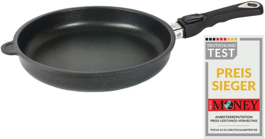 AMT Gastroguss Frying pan 28 cm Ø, 5 cm high, sturdy handle, suitable for induction, Lotan® non-stick coating, cast iron pan (cast aluminium), AMZN-I-528 - QUORE