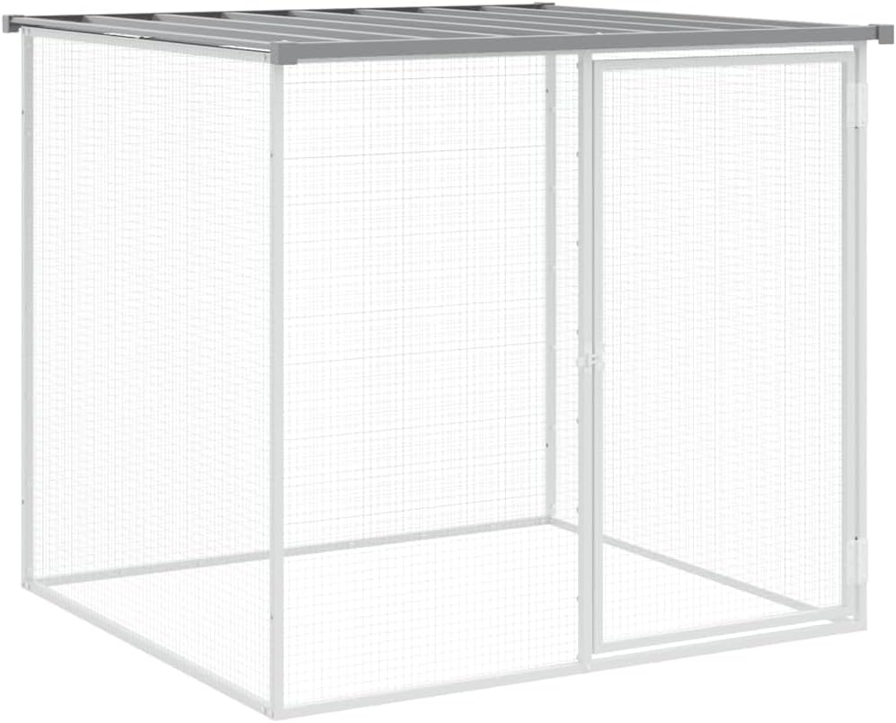 Kippenren – Kippenhok – Buitenren – Dierenren – Kippenkooi – Gegalvaniseerd Staal – Met Dak 404x98x90 cm