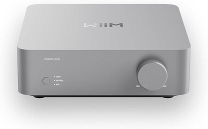 WiiM Vibelink Amp | 100W eindversterker met premium ESS 9039Q2M DAC en TI TPA3255 | Compatibel met WiiM Mini, Pro, Pro Plus en Ultra | RCA-, coaxiale en optische ingangen | Zilver