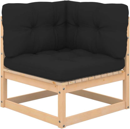 Lounge tuinmeubelset balkon meubelset tuinlounge set 4-dlg. tuin-loungeset met kussen massief grenen - QUORE