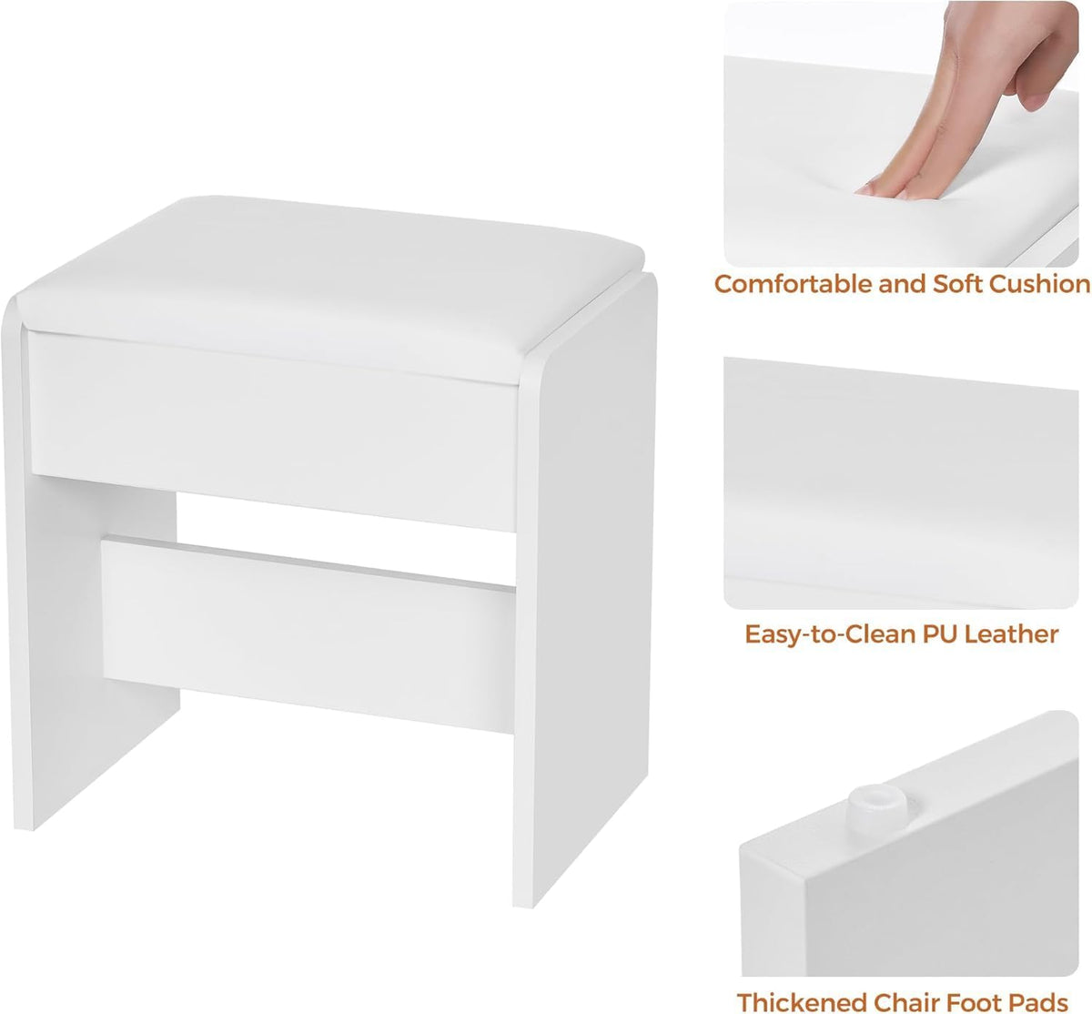 ANWBROAD Large Makeup Dressing Table with Adjustable LED Lighting in 3 Colors and Sockets Modern White Dressing Table with Mirror and Stool 7 Drawers 4 Open Shelves 140x100x40cm BDT65W - QUORE