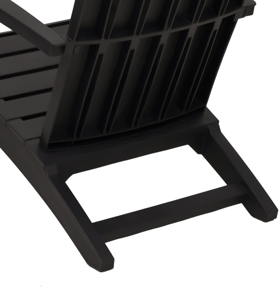 vidaXL Adirondack Garden Chairs Set of 2 Black Polypropylene - QUORE