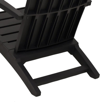 vidaXL Adirondack Garden Chairs Set of 2 Black Polypropylene - QUORE