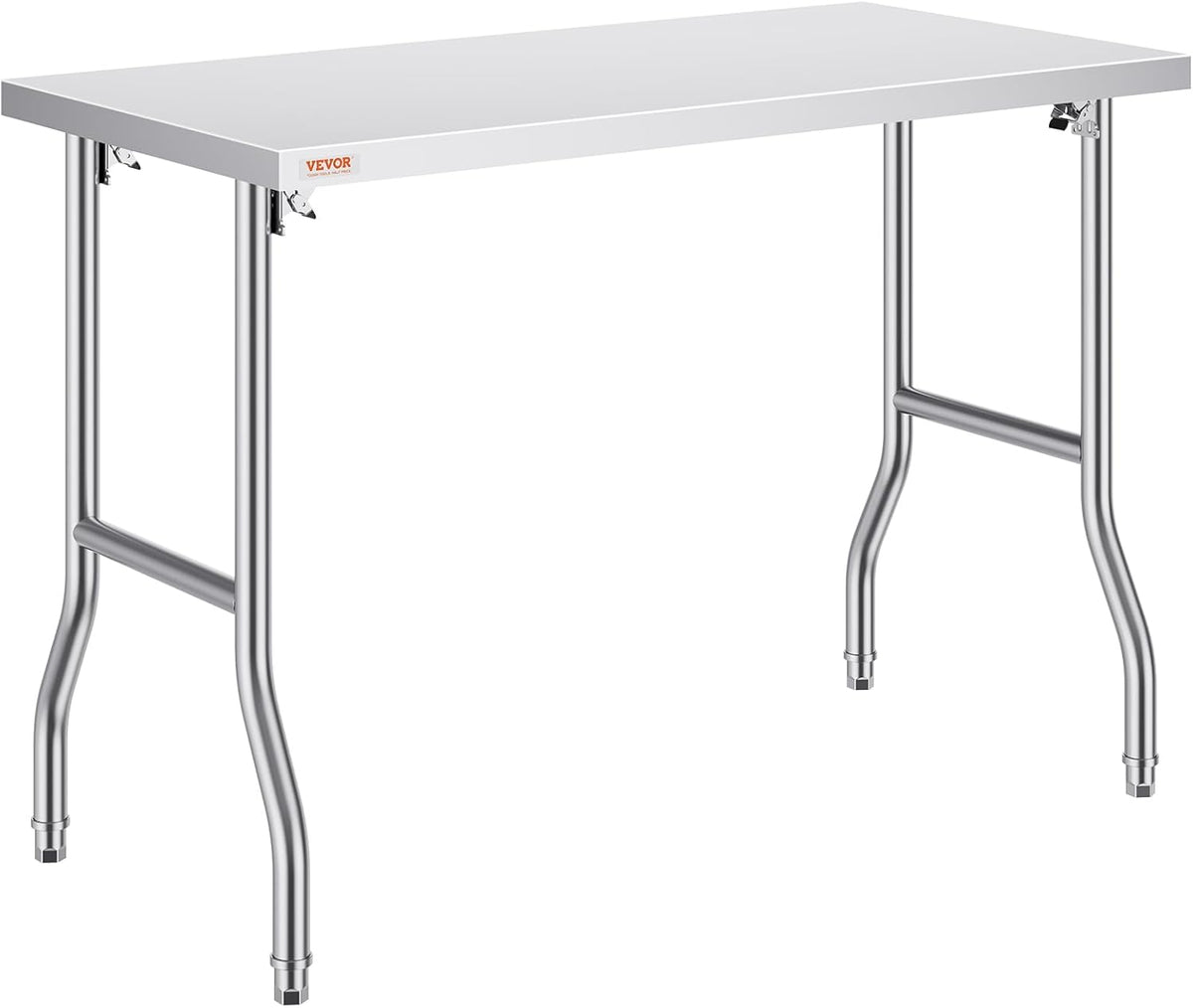 VEVOR Stainless Steel Work Table, 1220 x 610 x 850 mm, Silver - for Family Kitchen, Garage, Commercial Kitchen, Restaurant, Coffee Shop, Laboratory