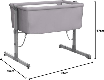 Babify - Mini-kinderbed, verstelbaar, meerdere hoogtes, verstelbaar, incl. matras, grijs, 1 stuk