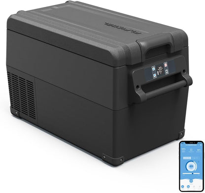 Alpicool NCF35 30,6L elektrische compressor Koelbox/vriesbox, Mini koelkast 12/24 V en 230 V, Autokoelkast voor auto, vrachtwagen(Zwart)