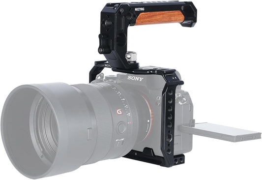 Volledige Camera Kooi,NICEYRIG A7 IV Aluminium Camera Kooi Kit Video Rig met Top Handvat voor Sony Alpha 7 IV/Alpha 7S III