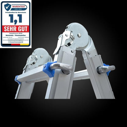 Professionele aluminium telescopische ladder, 4/7/14 treden, ombouwbare trapladder, multifunctionele ladder