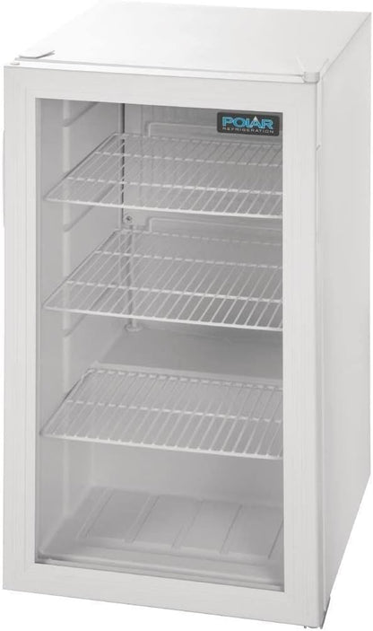 Onder Toonbank Displaykoelkast Wit – Onderbouw Koelkast – Barkoelkast – Koelvitrine – Drankenkoelkast – 88 Liter Inhoud – Dubbele Glazen Deur