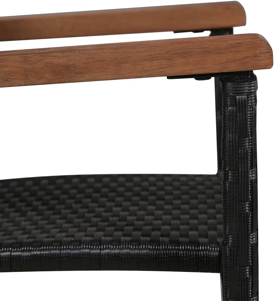 vidaXL 5-delige Tuinset poly rattan zwart - QUORE
