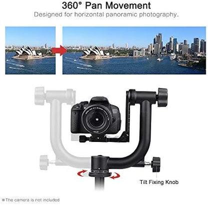 Andoer Zwaar Duty Gimbal Hoofd Statief Met Arca Swiss Quick Release Plaat Aluminium Statief Hoofd Dslr Max. Belasting 30lbs/13.6Kg