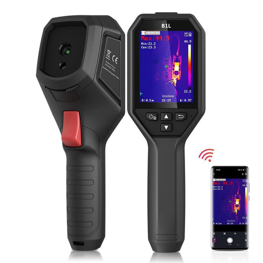 HIKMICRO B1L 160 x 120 IR resolutie warmtebeeldcamera met wifi, 25 Hz, 3,2 inch LCD-display, draagbare infrarood warmtebeeldcamera 19200 pixels met alarm voor hoge temperatuur