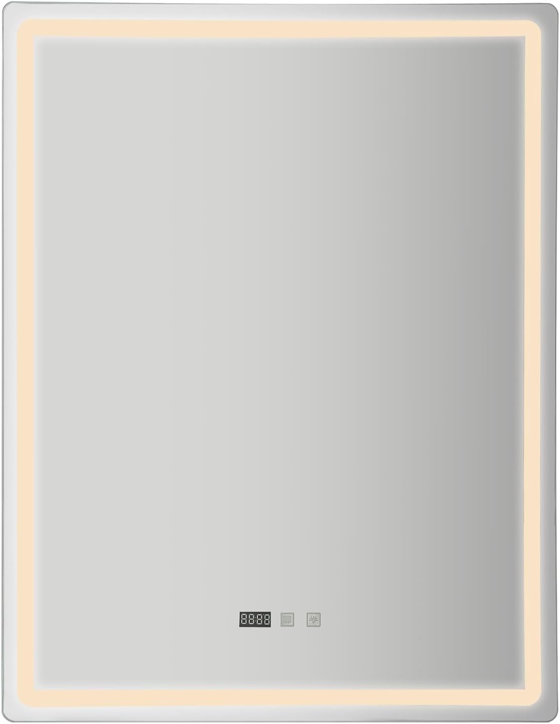 LED Badkamerspiegel – Badkamer Spiegel Verlichting – Wandspiegel – Make-Up Spiegel – Anti-Condens Spiegel – 70x90 cm – Instelbare Kleurtemperatuur – Anti-Condens Technologie