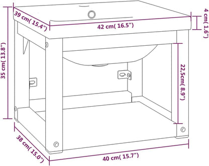 vidaXL Basin frame with washbasin iron white - QUORE