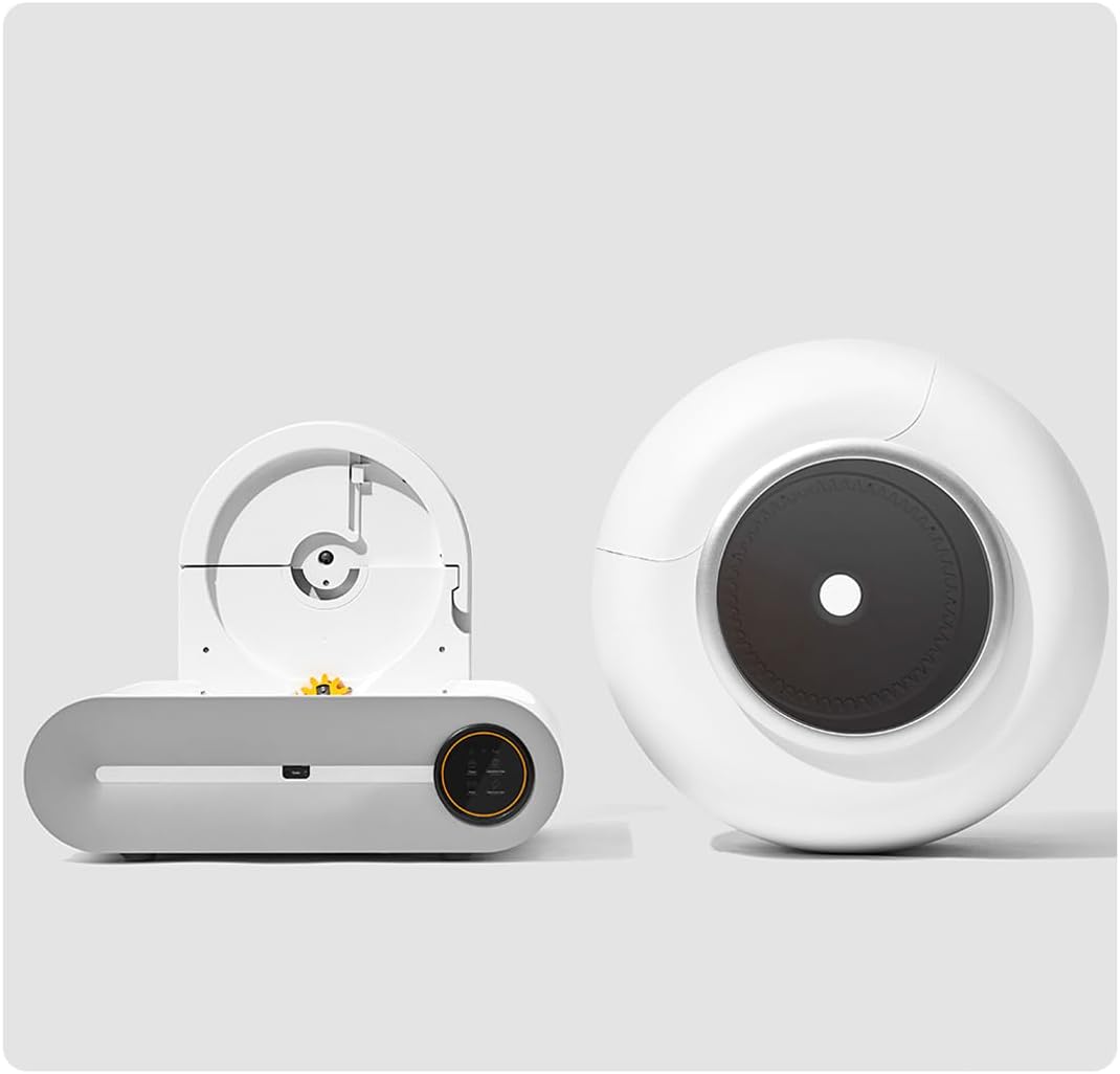 Zelfreinigende kattentoilet, automatische kattenbak met app-bediening, zelfreinigend, slimme gezondheidsmonitor/ionische deodorisator (lichtwit)