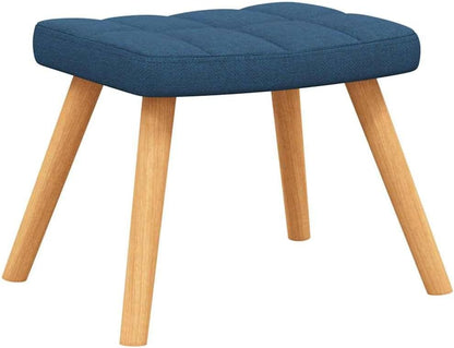 vidaXL Schommelstoel met voetenbank stof blauw