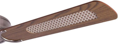Pepeo Potkuri Plafondventilator zonder verlichting, oudzilver, eiken vleugels, 132 cm
