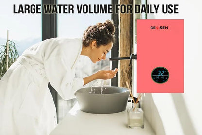 Verwarmingsupgrade – elektrisch water zonder sleuf 9 kw240 V, energiebesparing van warm water zonder autopool – op aanvraag instelbaar, digitaal display van het hele woonhuis (roze)