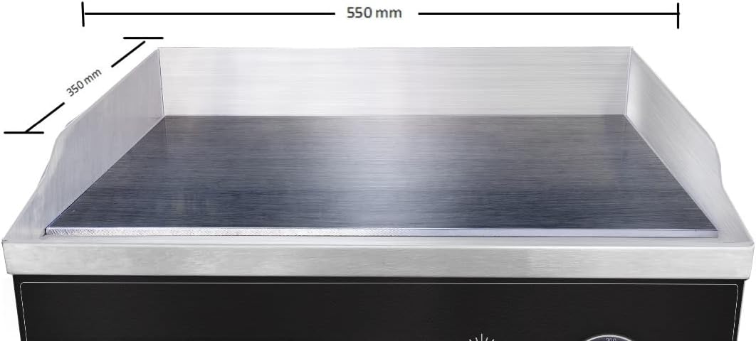 LITTLE BALANCE 8668 Snack Plus Black Edition, elektrische grillplaat voor 6-8 personen, kookplaat van staal, antiaanbaklaag, 8 mm, deksel, 2900 W, zwart