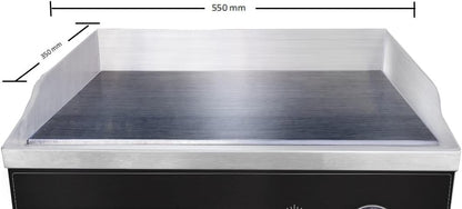 LITTLE BALANCE 8668 Snack Plus Black Edition, elektrische grillplaat voor 6-8 personen, kookplaat van staal, antiaanbaklaag, 8 mm, deksel, 2900 W, zwart