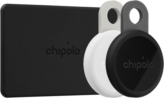 Chipolo LOOP - Oplaadbare Bluetooth tracking tag item locator voor sleutels & tassen, Apple Zoek mijn - compatibel of Google Vind plek, Laat telefoon rinkelen (2x LOOP + 1x CARD)