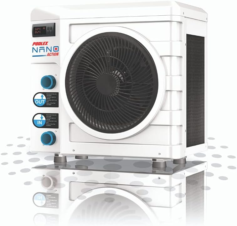 POOLEX Nano Action 3 POOLSTAR PC-Nano-A3 – warmtepomp voor kleine bovengrondse zwembaden – verbruik van 600 W – volume van de vijver van 10 tot 21 m³, wit