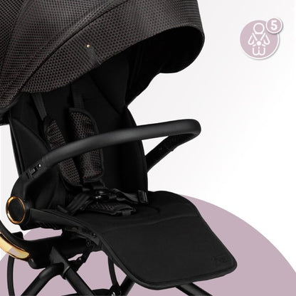 MoMi ADELLE kinderwagen voor kinderen vanaf 6 maanden (tot 22 kg), opvouwbare kinderwagen met 360° zitting en 5-punts veiligheidsgordel, boodschappenmand en draaggreep na het opvouwen