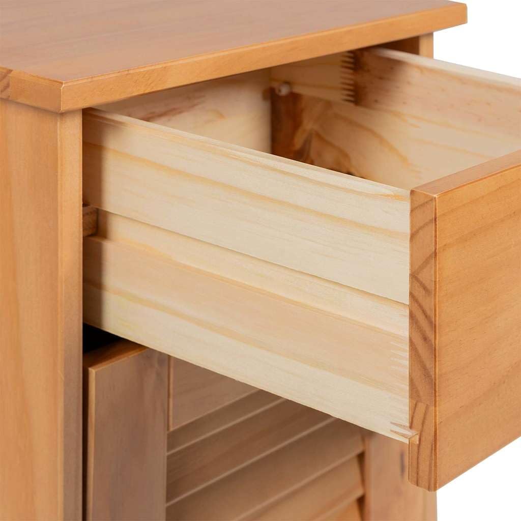 vidaXL Bathroom Storage Set Honey Brown Washbasin Cabinet Mirror Cabinet Rustic Style Solid Pine Wood 37 x 34 x 80 cm Spacious Wall Mounted Heat Resistant Antique Metal Knobs For Indoor Use Only - QUORE