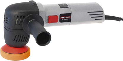 Dino KRAFTPAKET 640245 excentrische polijstmachine, 12 mm-710 W, traploos in set met 74 mm steunschijf, 2 x polijstpad, 75 mm polijstspons, tas voor auto, boot, doe-het-zelvers, grijs