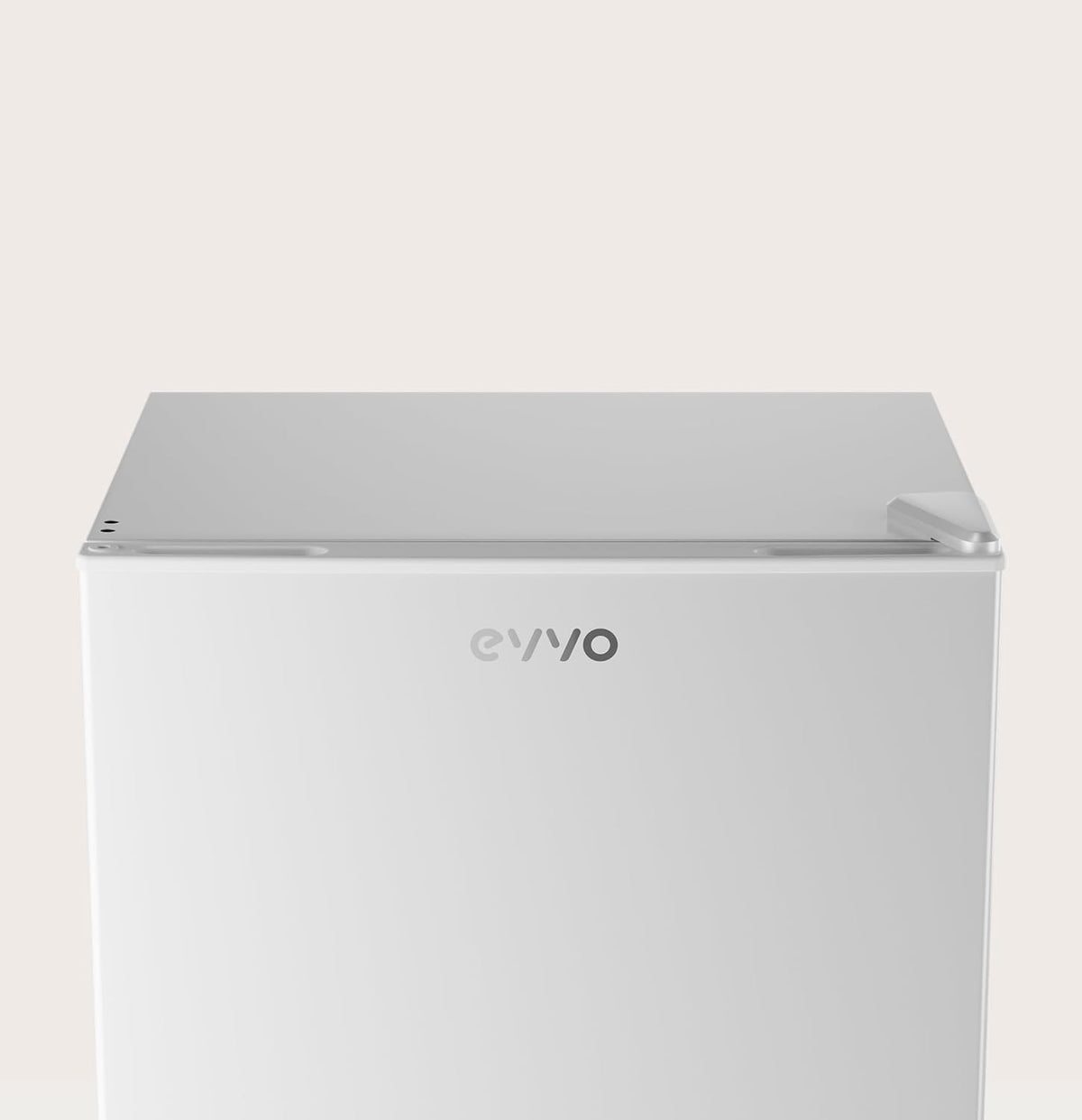 EVVO Mini-koelkast F22, 46 l, wit, energiebesparend 80 kWh/jaar, 41 dB, compact 48,5 cm, ideaal voor slaapkamer, kantoor en studio, stille mini-koelkast voor dranken en snacks