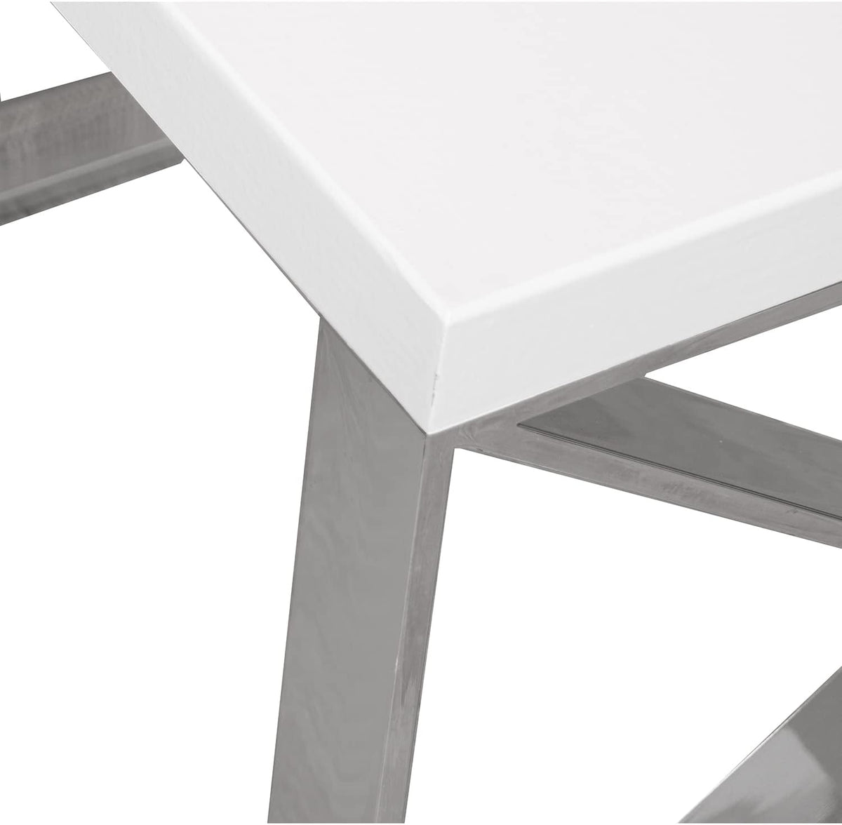 DRW Ingangstafel van MDF en metaal in wit en grijs 120 x 40 x 80 cm