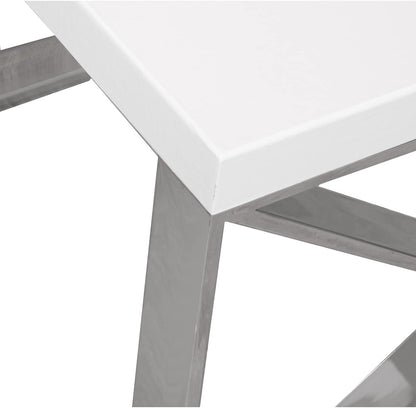 DRW Ingangstafel van MDF en metaal in wit en grijs 120 x 40 x 80 cm