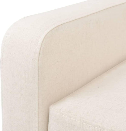 Fauteuil crèmewit stof fauteuil met kruk lounge stoel voor binnen kantoor