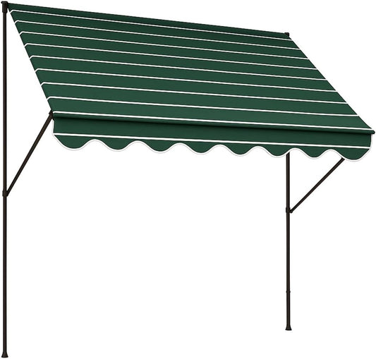 Angerer Klemluifel, exclusief met handslinger, terras/balkon, eenvoudige montage zonder boren, Made in Germany, hoogwaardige stof, uv-bestendig, in hoogte verstelbaar, waterafstotend, 400 cm, groen