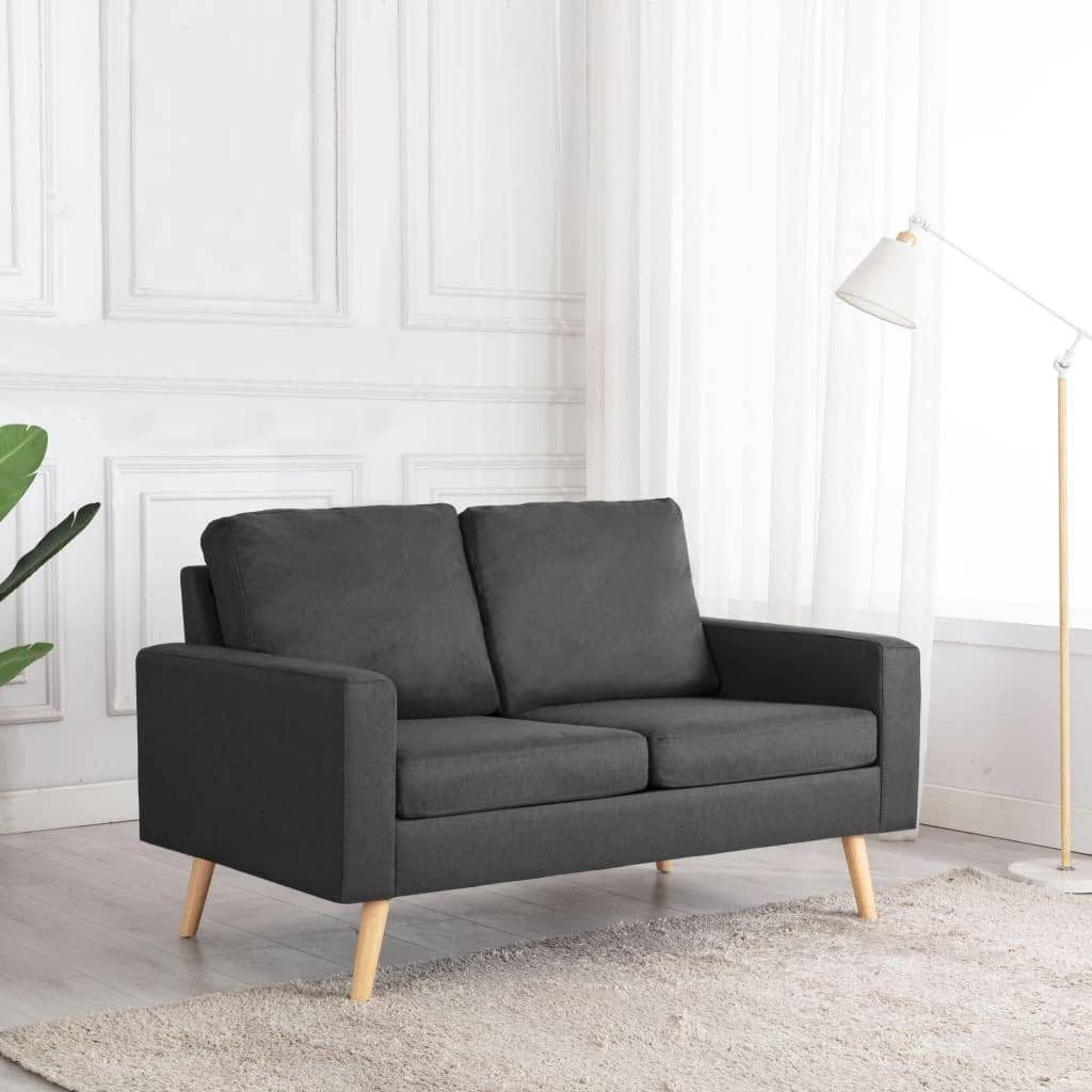 vidaXL Two-seater sofa fabric dark grey - QUORE