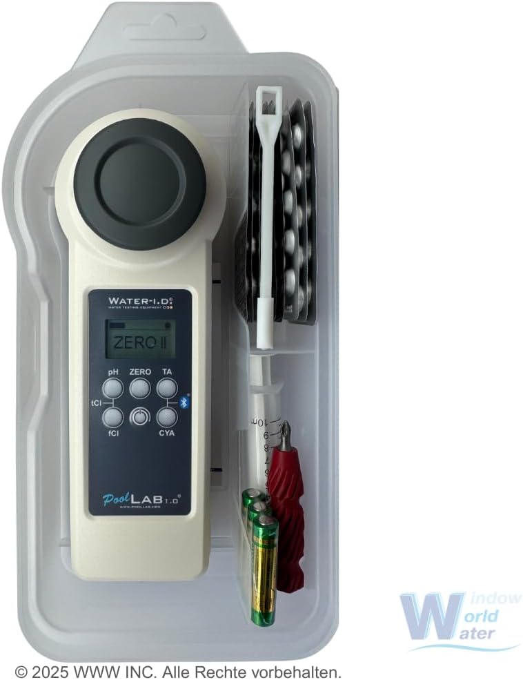 Elektronische Watertester – Zwembadtester – Spa Tester – Watertestapparaat – Watermeter – Meet 15 Waterparameters – Bluetooth Met App