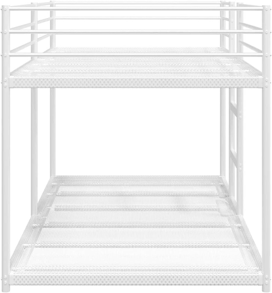 vidaXL Stapelbed zonder matras 90x190 cm staal wit, bedframe, bedbodem, slaapkamermeubilair, hoogslaper, stapelbedframe, laag stapelbedframe