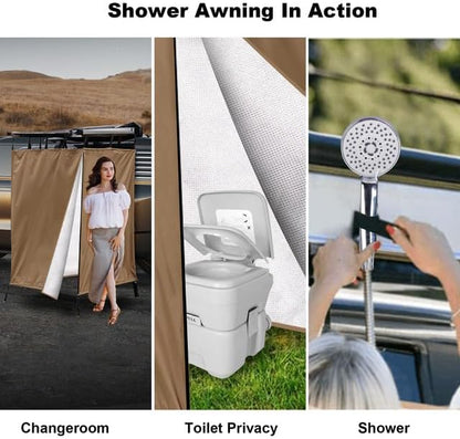Douchetent camping voor auto, pop-up zijtent voor dakdragers, Oxford waterdichte omkleedtent en toilettent, offroad-accessoires