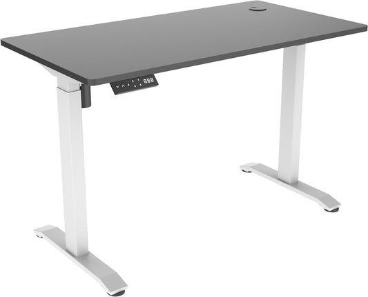 STABUREAUS Seat Stand Desk Electrically Adjustable with 4 Memory Modes | Desktop 118 x 60 cm | White - Intense Black | Height 72-117 cm - QUORE