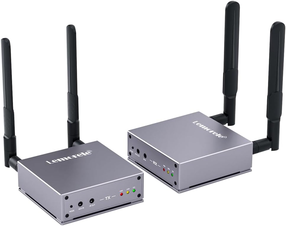 Lemorele 656FT/200M Draadloze HDMI Extender 1080P met HDMI LoopOut/IR 5G Streaming Video/Audio naar TV, Beamer, Monitor