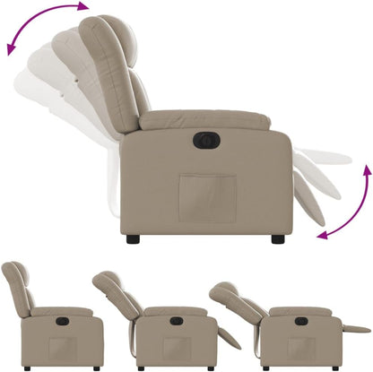 Electric reclining chair with reclining function and 135° tilt, comfortable TV chair with automatic control, faux leather upholstery, side pocket and stable wood-metal