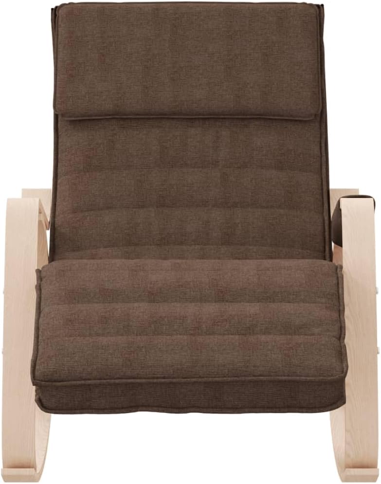 Schommelstoel – Relaxstoel – Fauteuil – Lounge stoel – Stoel – Donkerbruin – Massief Berkenhout – Dikke Gevoerde Kussens