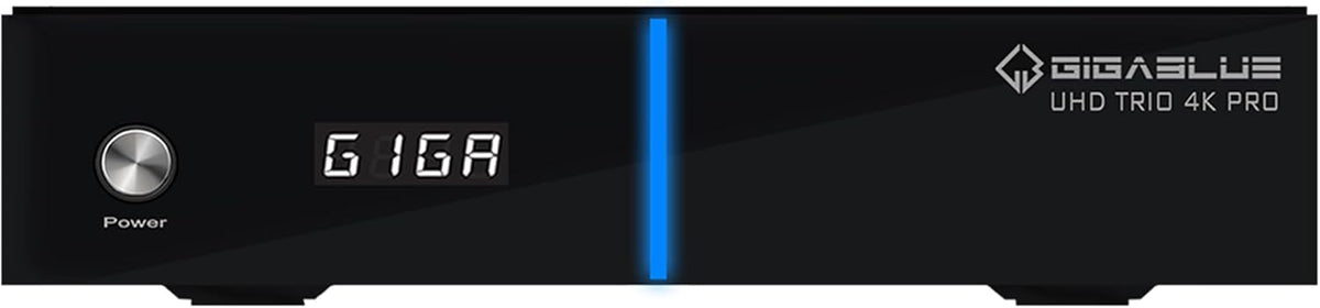 GigaBlue UHD Trio 4K PRO - 1x DVB-S2X MS + 1x DVB-C/T2 Receiver comb. sat., kabel/signaal T2, E2 Linux TV Smart TV Box, riprod. multimed, radio. PVR, 1200Mbps WiFi, HTS