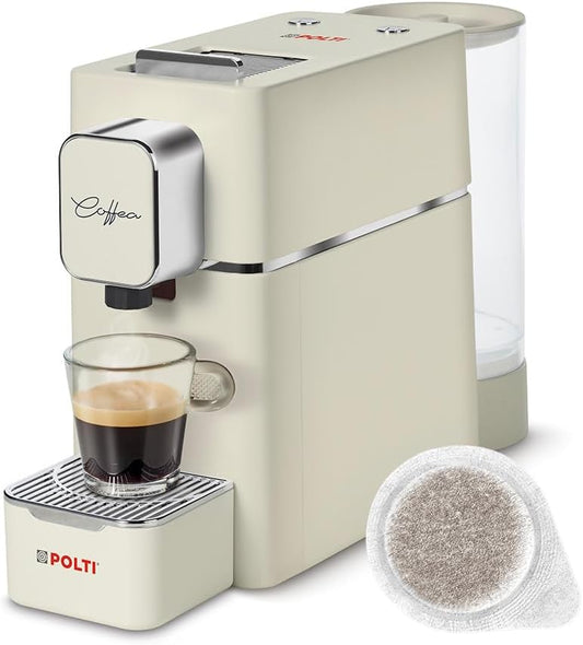 Polti Coffea S15C Espressomachine, compatibel met E.S.E-pads, 44 mm, tank 0,85 l, pompdruk 19 bar, crèmekleurig