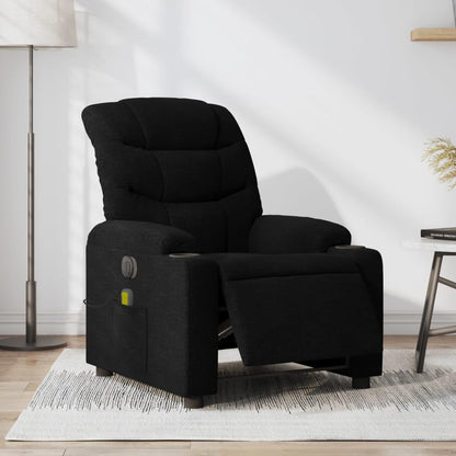 Elektrische Massagefauteuil – Relaxstoel – Massagestoel – Verstelbare Fauteuil – Lounge Stoel – 6-Punts Vibratiemassage – Stofbekleding Zwart