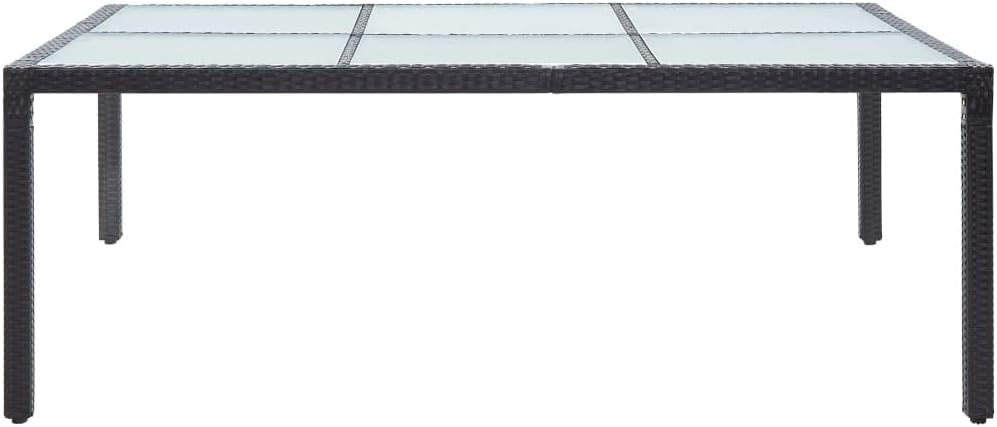 Tuintafel – Tuinmeubel – Balkontafel – Terrastafel – Tuinset – Weerbestendig – 200 x 150 cm – Poly Rattan – Zwart – Onderhoudsvriendelijk