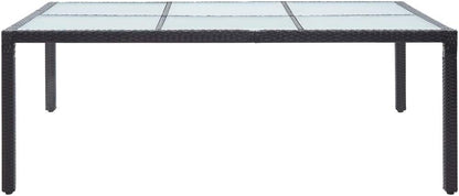 Tuintafel – Tuinmeubel – Balkontafel – Terrastafel – Tuinset – Weerbestendig – 200 x 150 cm – Poly Rattan – Zwart – Onderhoudsvriendelijk