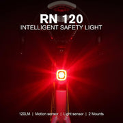 Fietslamp - Fietslicht - Fietsachterlicht - Krachtig Fietsachterlicht - IPX6 Waterdicht - 120Lm - Compacte - Efficiënte - Oplaadbare - met 4 Verlichtingsmodi -  ABS - 30 x 35 x 34 mm - Zwart