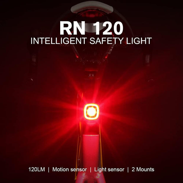 Fietslamp - Fietslicht - Fietsachterlicht - Krachtig Fietsachterlicht - IPX6 Waterdicht - 120Lm - Compacte - Efficiënte - Oplaadbare - met 4 Verlichtingsmodi -  ABS - 30 x 35 x 34 mm - Zwart