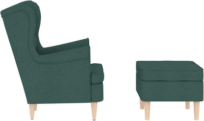 Gecheer 3307994 Armchair with Footstool, Dark Green Fabric Reclining Chair, TV Chair, Sleeping Chair for Living Room, Cinema Evening, Seniors